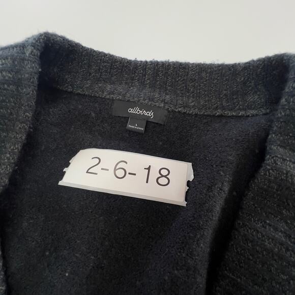Allbirds Sweater Womens Large Black The Cardi Merino Wool Button Up Cardigan - Picture 3 of 8